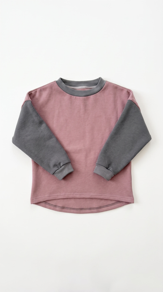 Load image into Gallery viewer, Colour Block Gray/Rose Pullover Adult