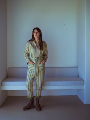 Leaf Stripe Painters Longarm Overall ADULT