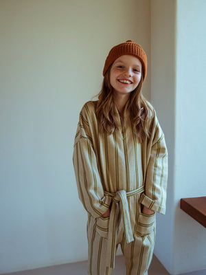Leaf Stripe Painters Longarm Overall
