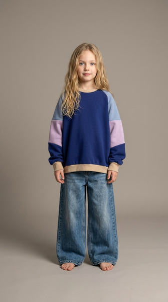 Load image into Gallery viewer, Colour Block Sleeve Pullover Kids
