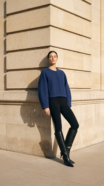 Load image into Gallery viewer, Midnight Wool Bolero Jacket
