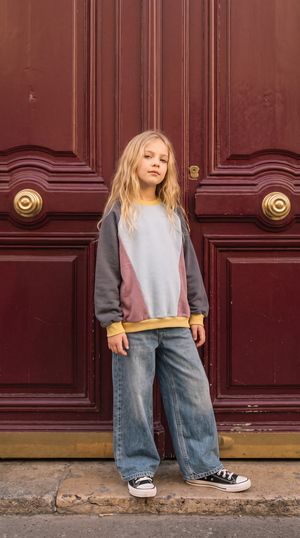 Colour Block Mint Pullover Kids