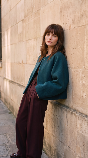 Teal Wool Bolero Jacket