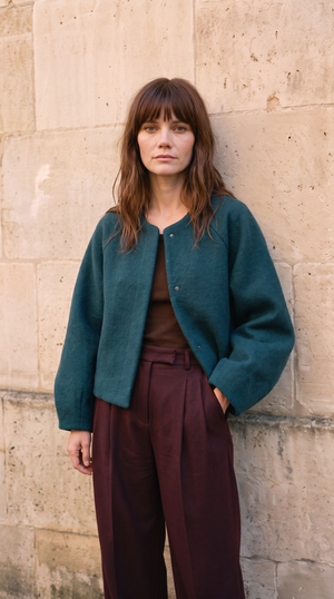 Teal Wool Bolero Jacket
