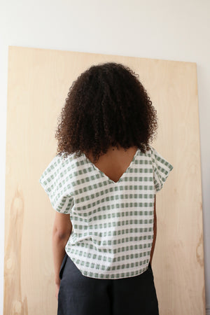 Green Check Top
