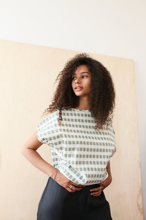 Green Check Top
