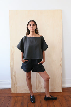 Black Linnen Shorts