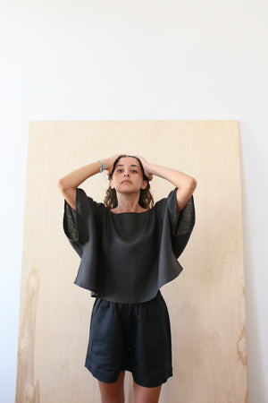 Black Linnen Shorts