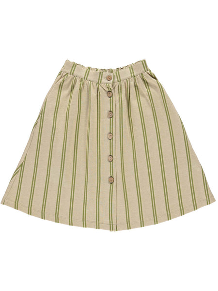 Load image into Gallery viewer, Leaf Stripe Midi Button Skirt
